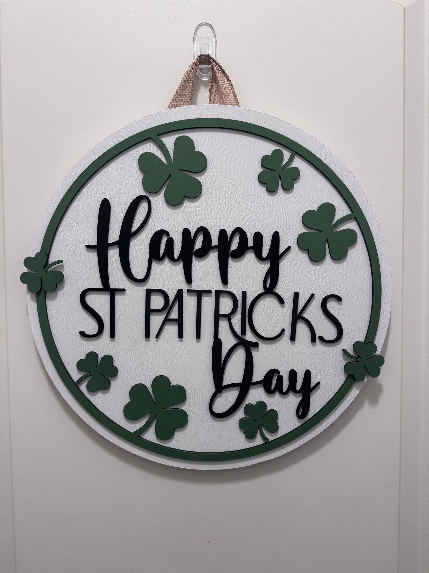 Door Hanger - Happy St. Patricks Day (white)
