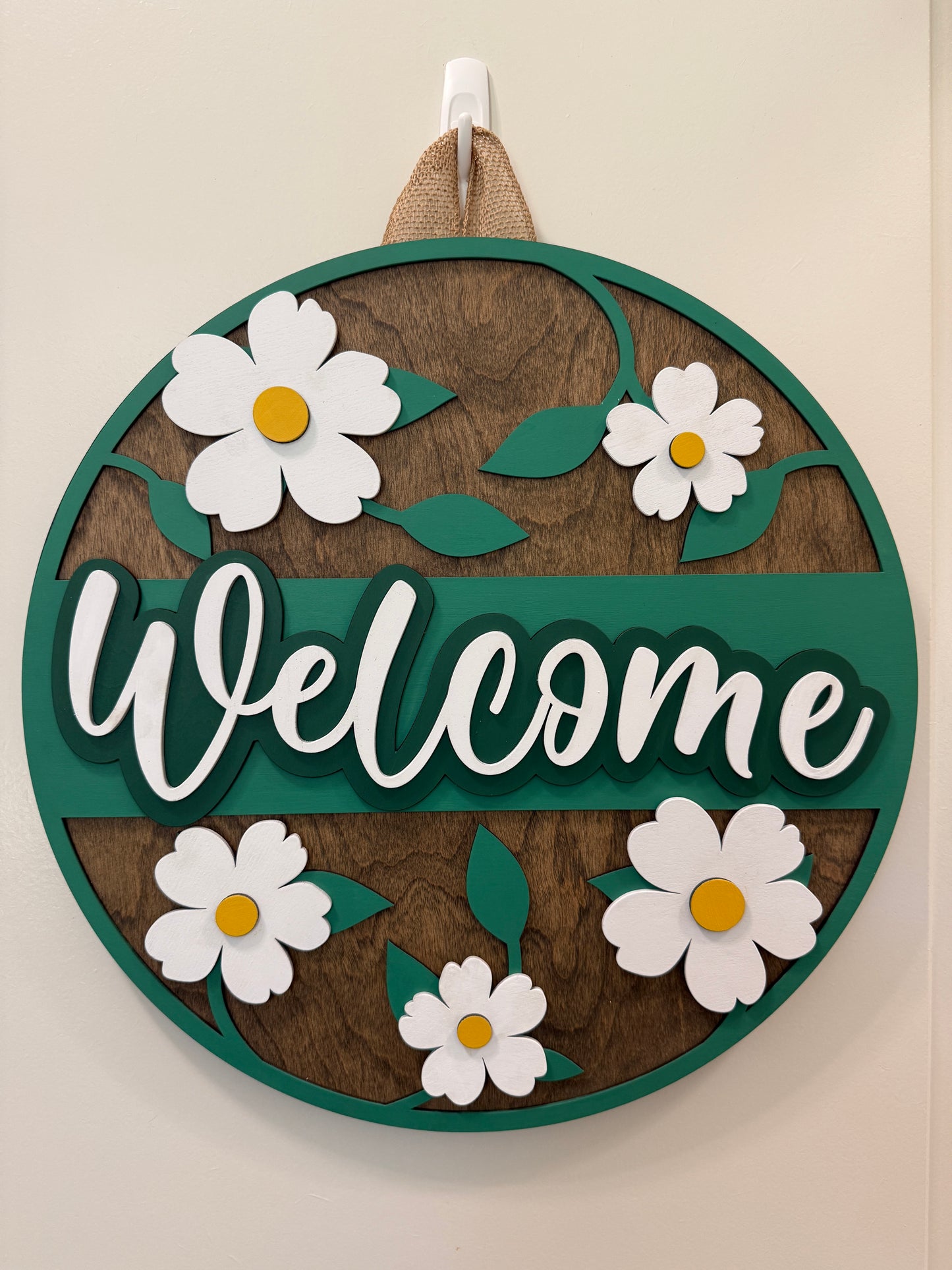 Door Hanger - Welcome Pretty Flower