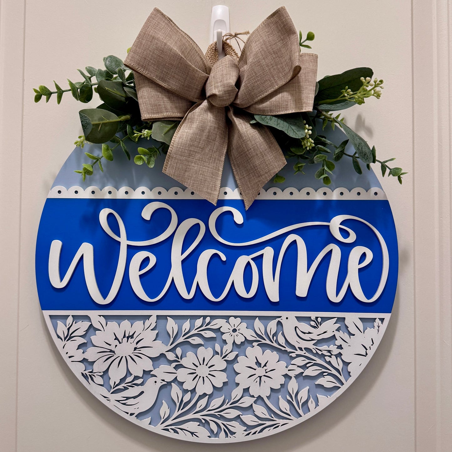 Door Hanger - Bluebird Blossom Welcome