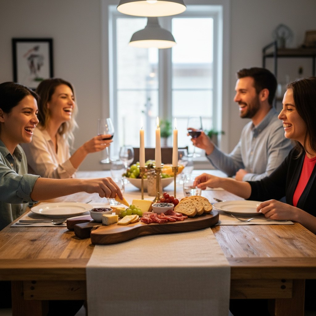 Covered Bridge Workshop Asbury Park cutting board with wood grain and engraved design, ideal for kitchen food prep and serving.