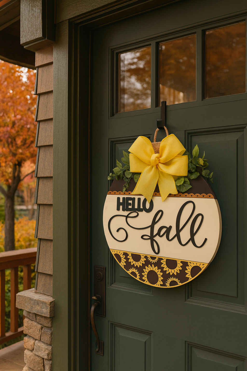 Door Hanger - Hello Fall Sunflower
