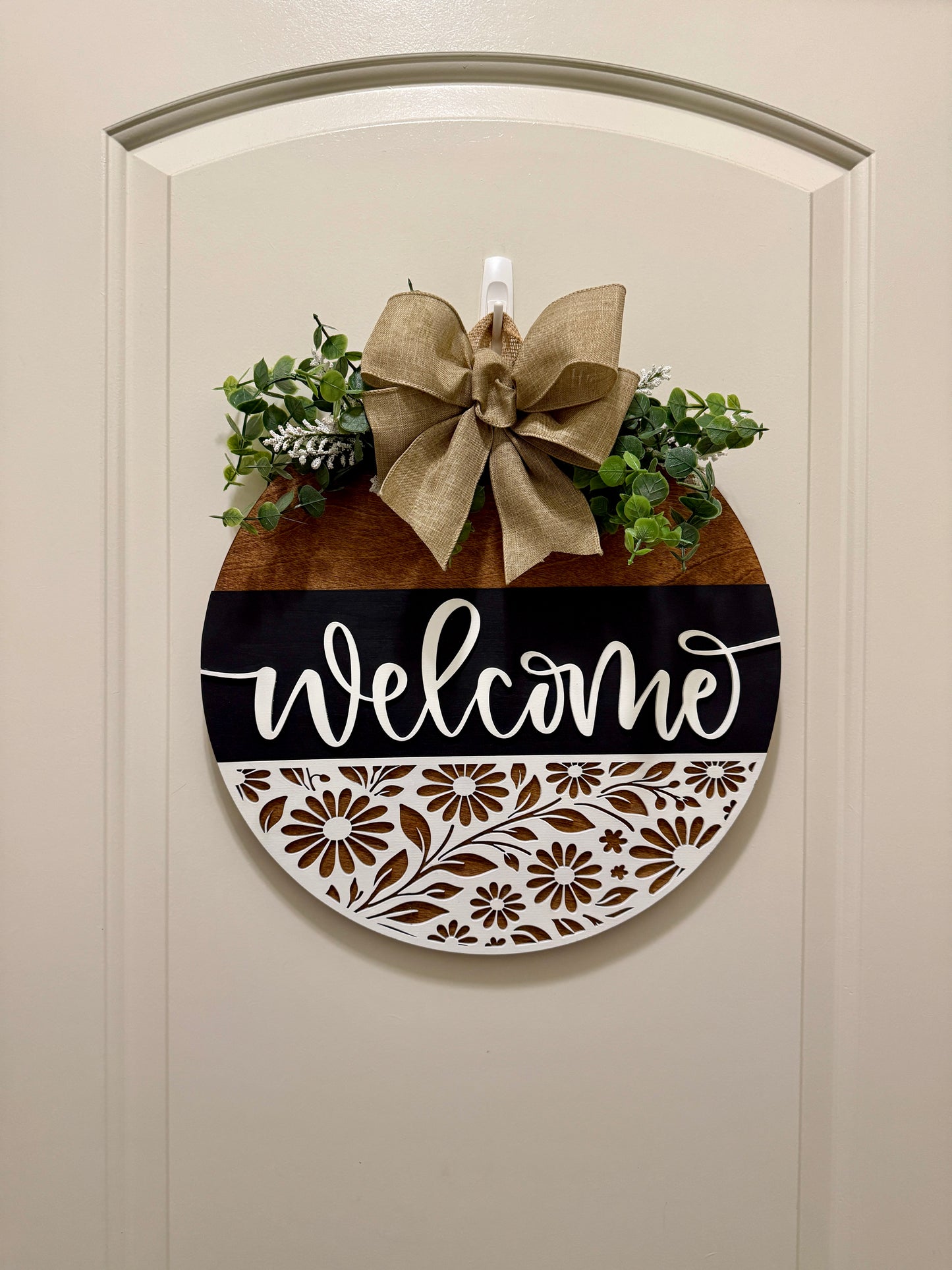 Door Hanger - Ebony & Ivory Welcome