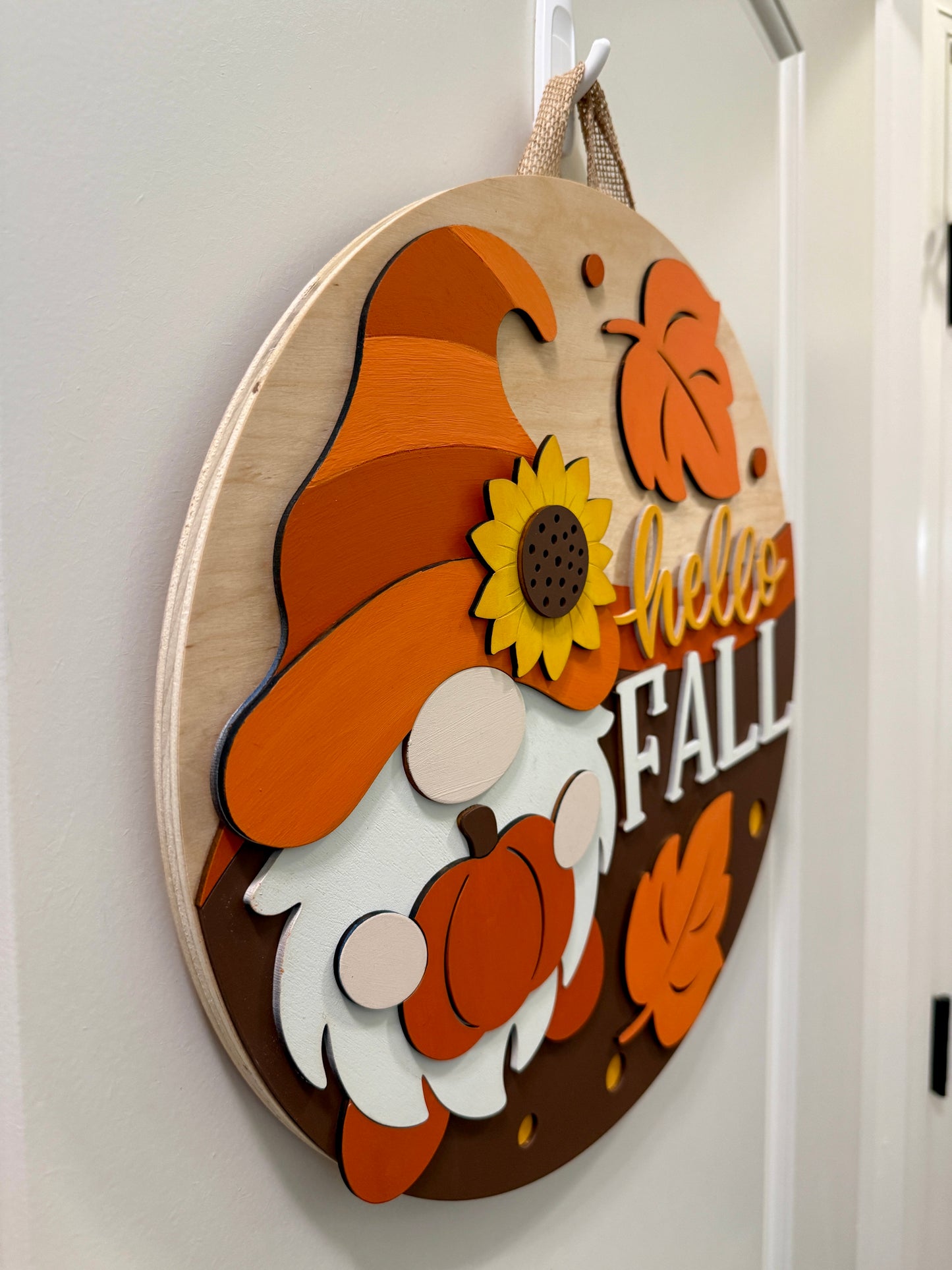 Door Hanger - Hello Fall (Pumpkin Gnome)
