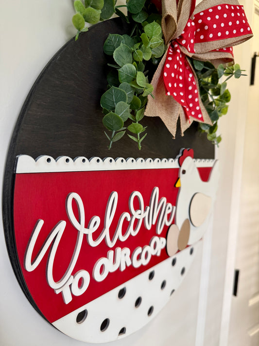 Door Hanger - Welcome to Our Coop