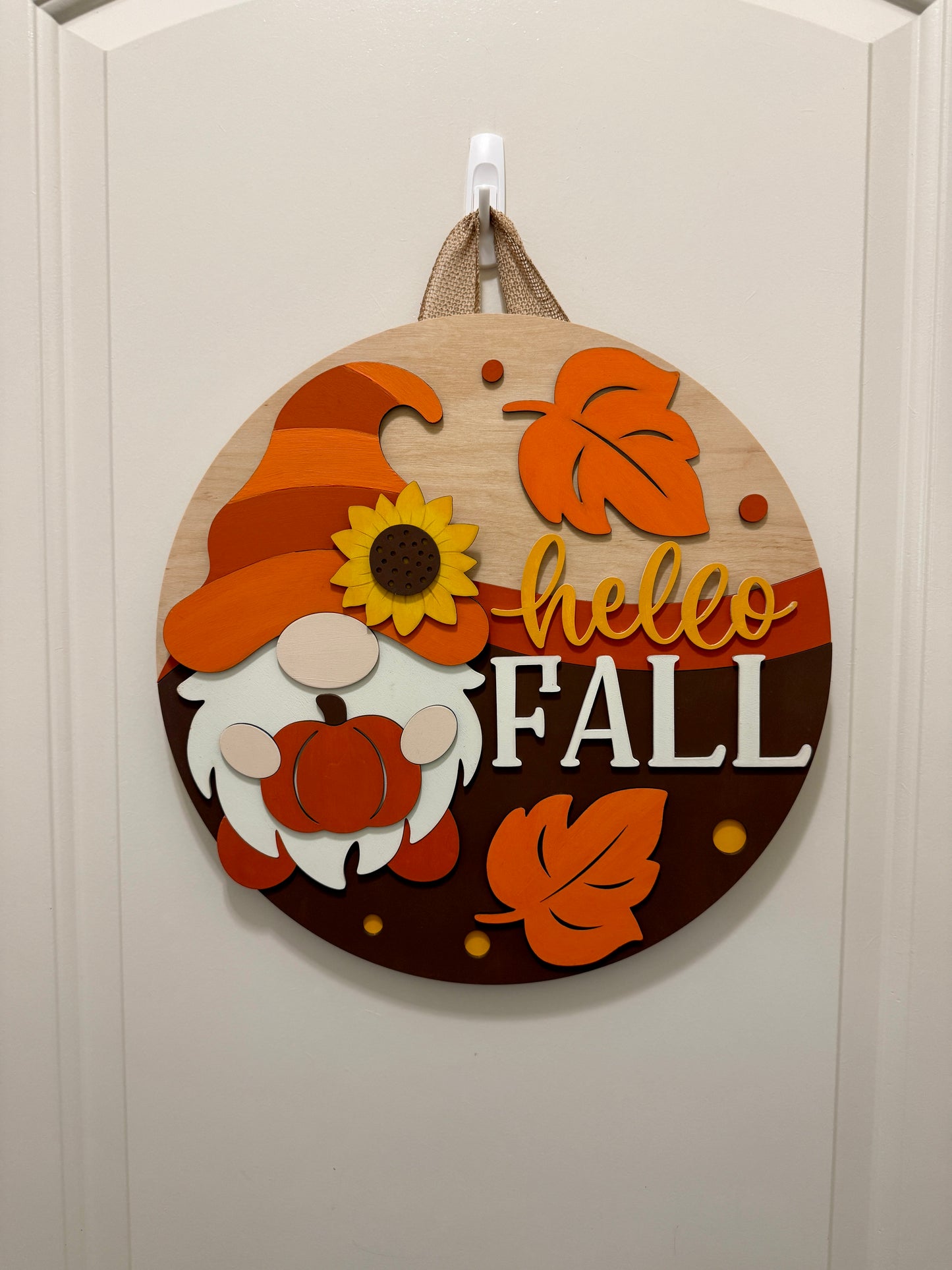 Door Hanger - Hello Fall (Pumpkin Gnome)
