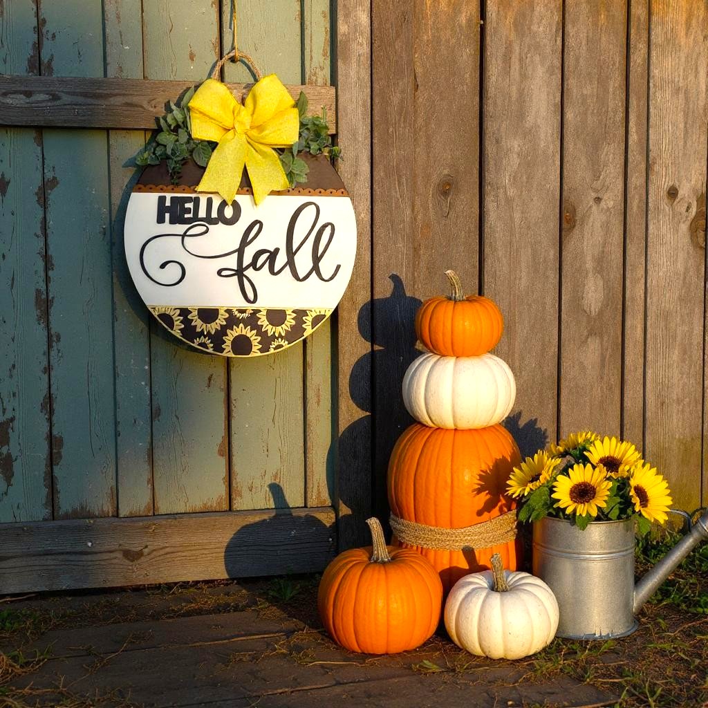 Door Hanger - Hello Fall Sunflower