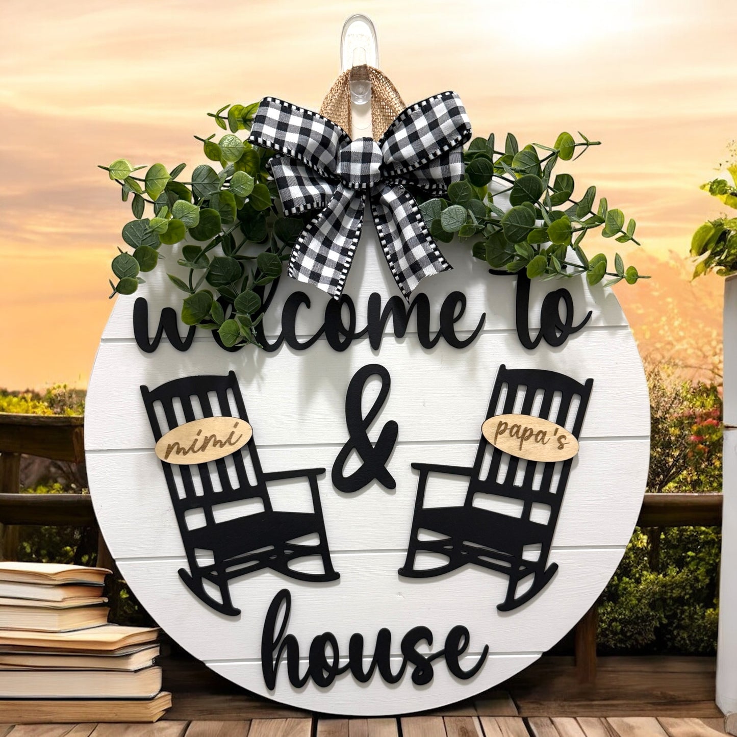 Door Sign - Personalized - Welcome Rocking Chairs