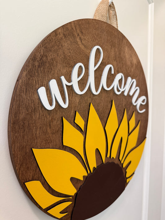 Door Hanger - Welcome Sunflower