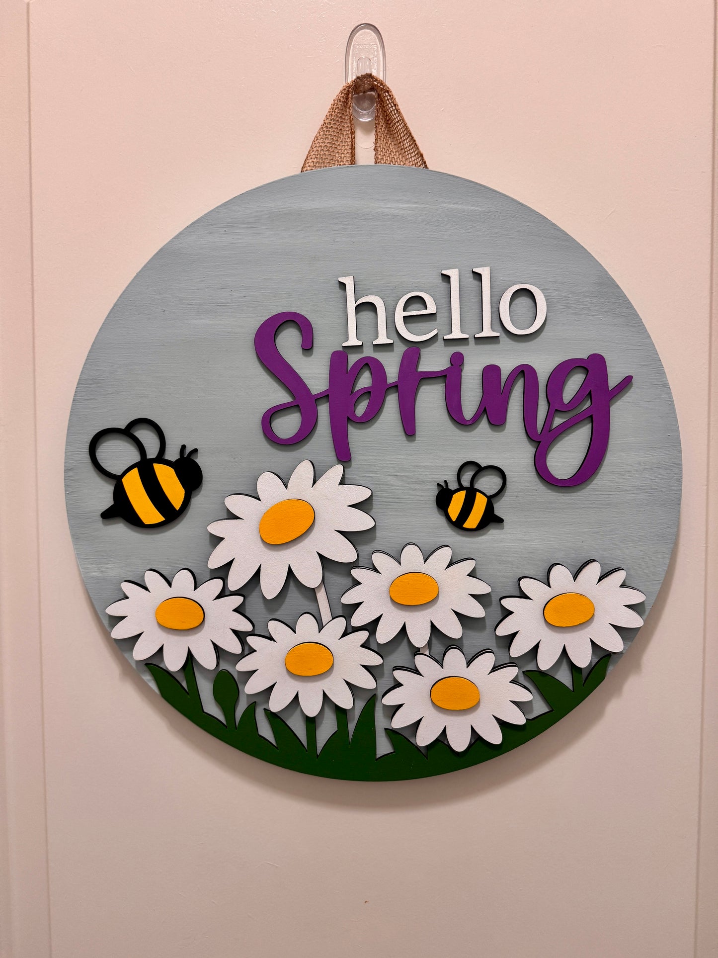 Door Hanger - Hello Spring Bumblebee