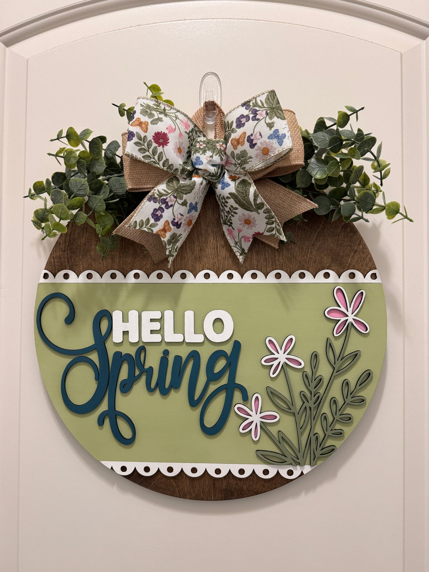 Door Hanger - Hello Spring Flowers