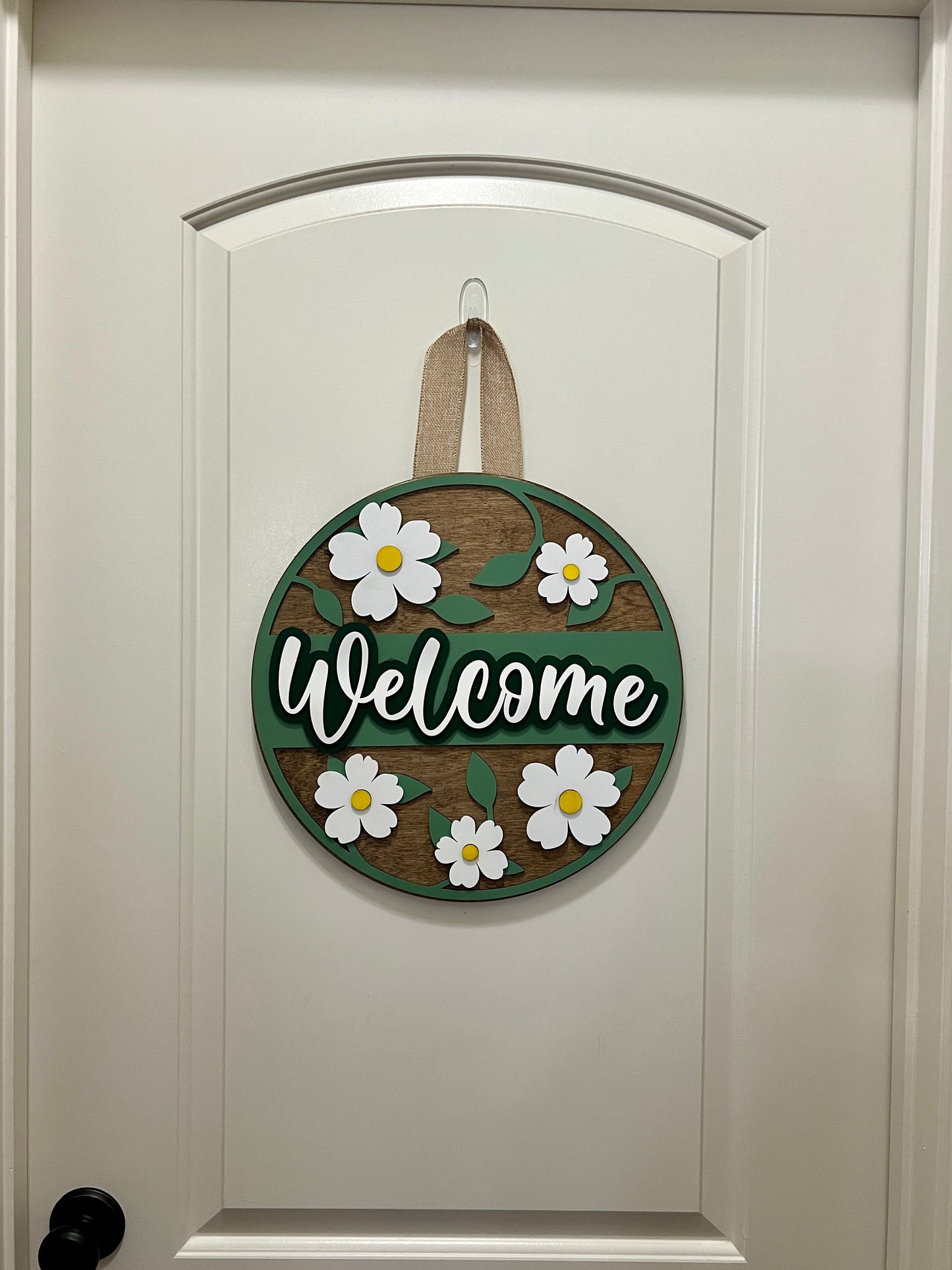 Door Hanger - Welcome Pretty Flower