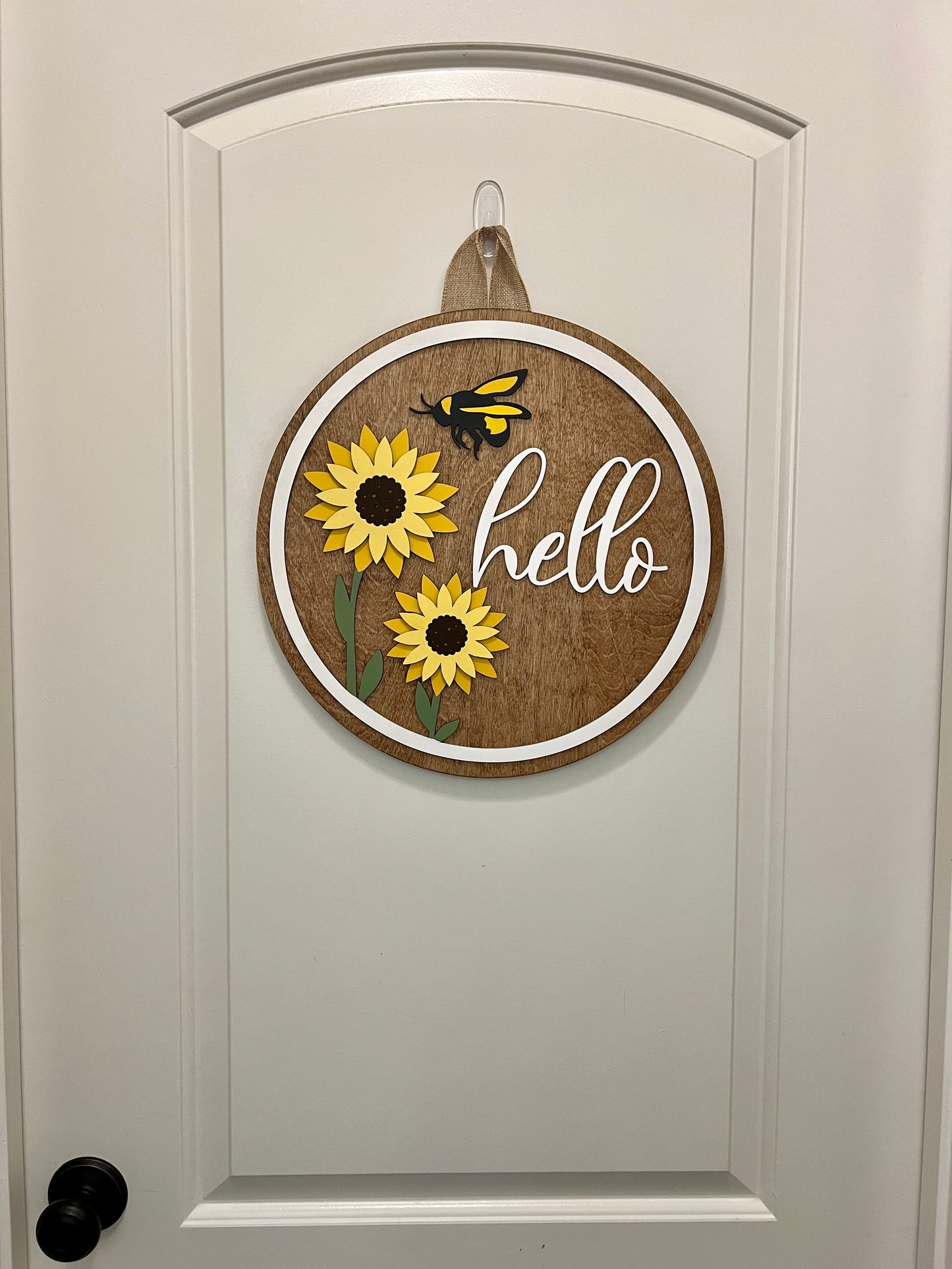 Door Hanger - Hello Sunflower Bee