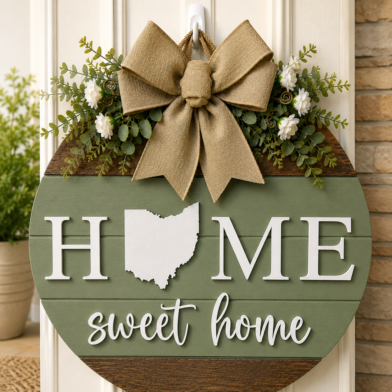 Door Sign - Custom State Home Sweet Home