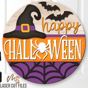 Door Hanger - Happy Halloween (Witches Hat)