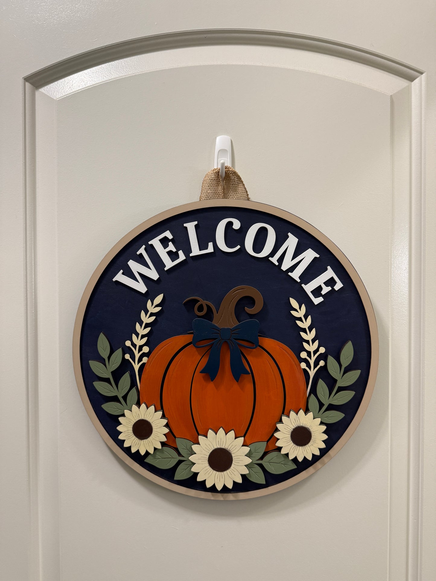 Door Hanger - Welcome Pumpkin Sunflower