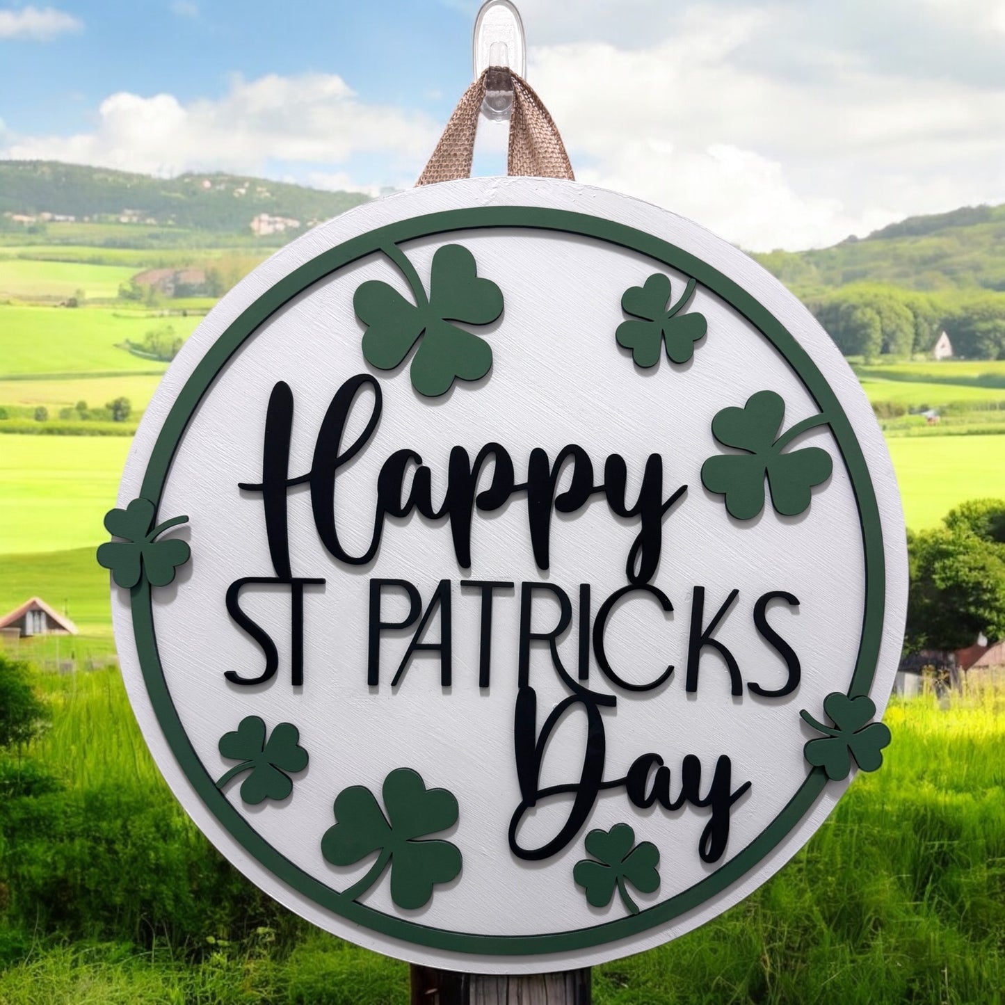 Door Hanger - Happy St. Patricks Day (white)