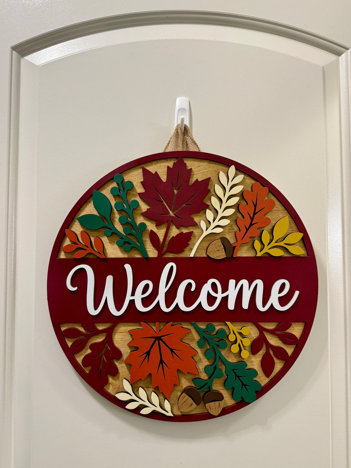 Door Hanger - Autumn Leaves Welcome