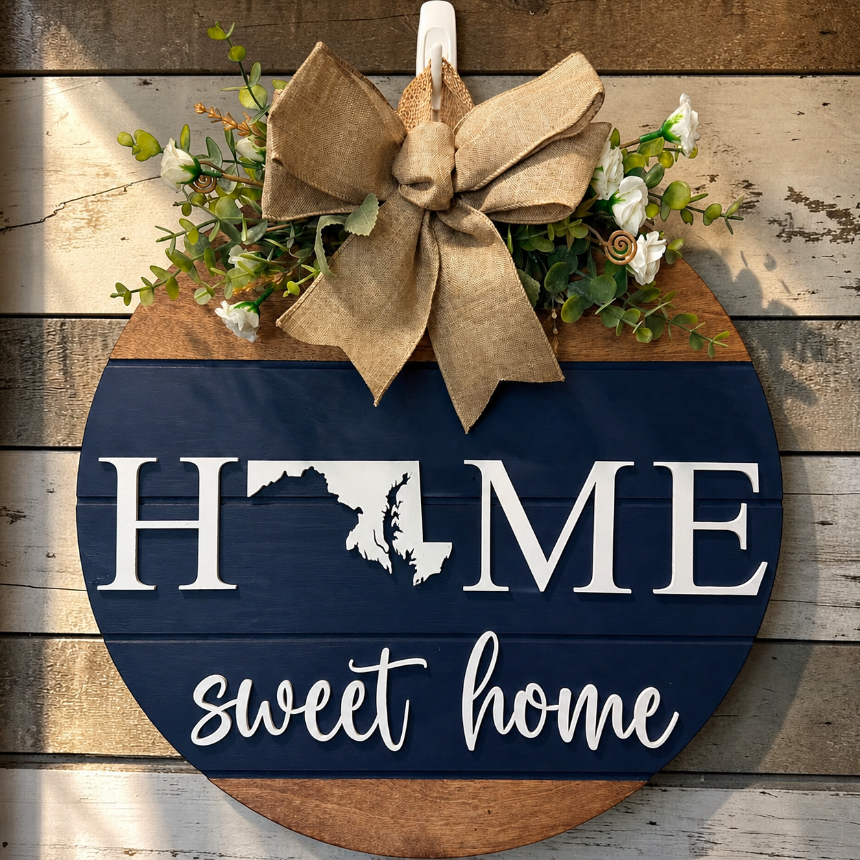 Door Sign - Custom State Home Sweet Home