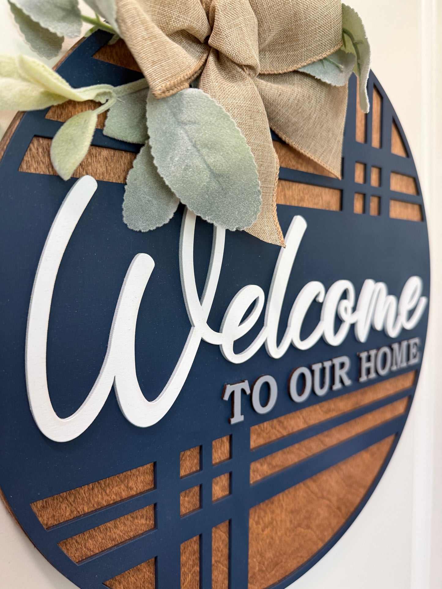 Door Hanger - Modern Plaid Welcome