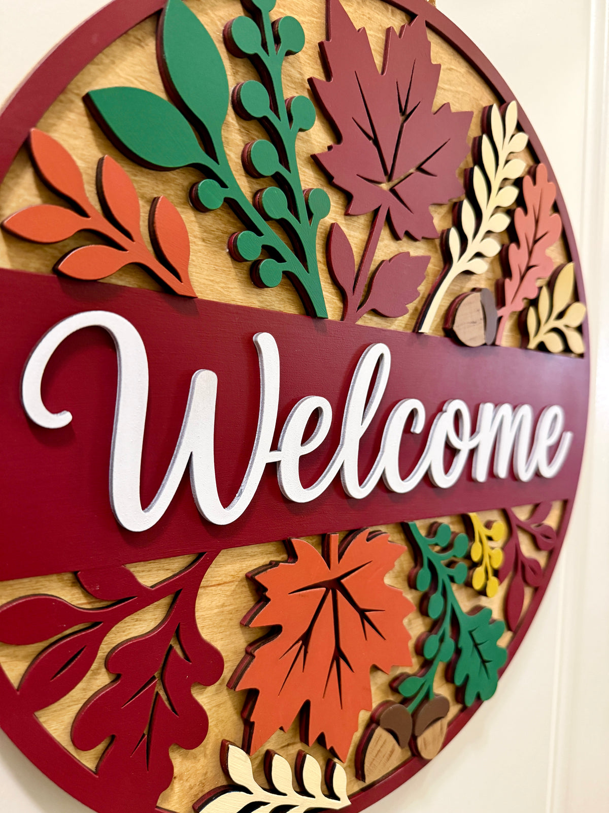 Door Hanger - Autumn Leaves Welcome
