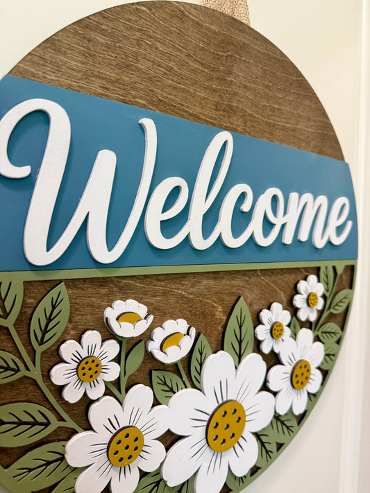 Door Hanger - Blooming Daisy Welcome