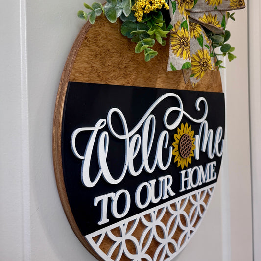 Door Hanger - Welcome Home Sunflower