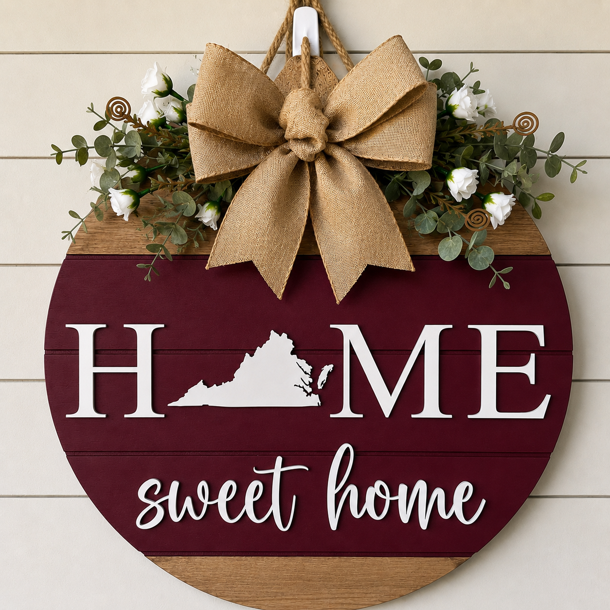 Door Sign - Custom State Home Sweet Home