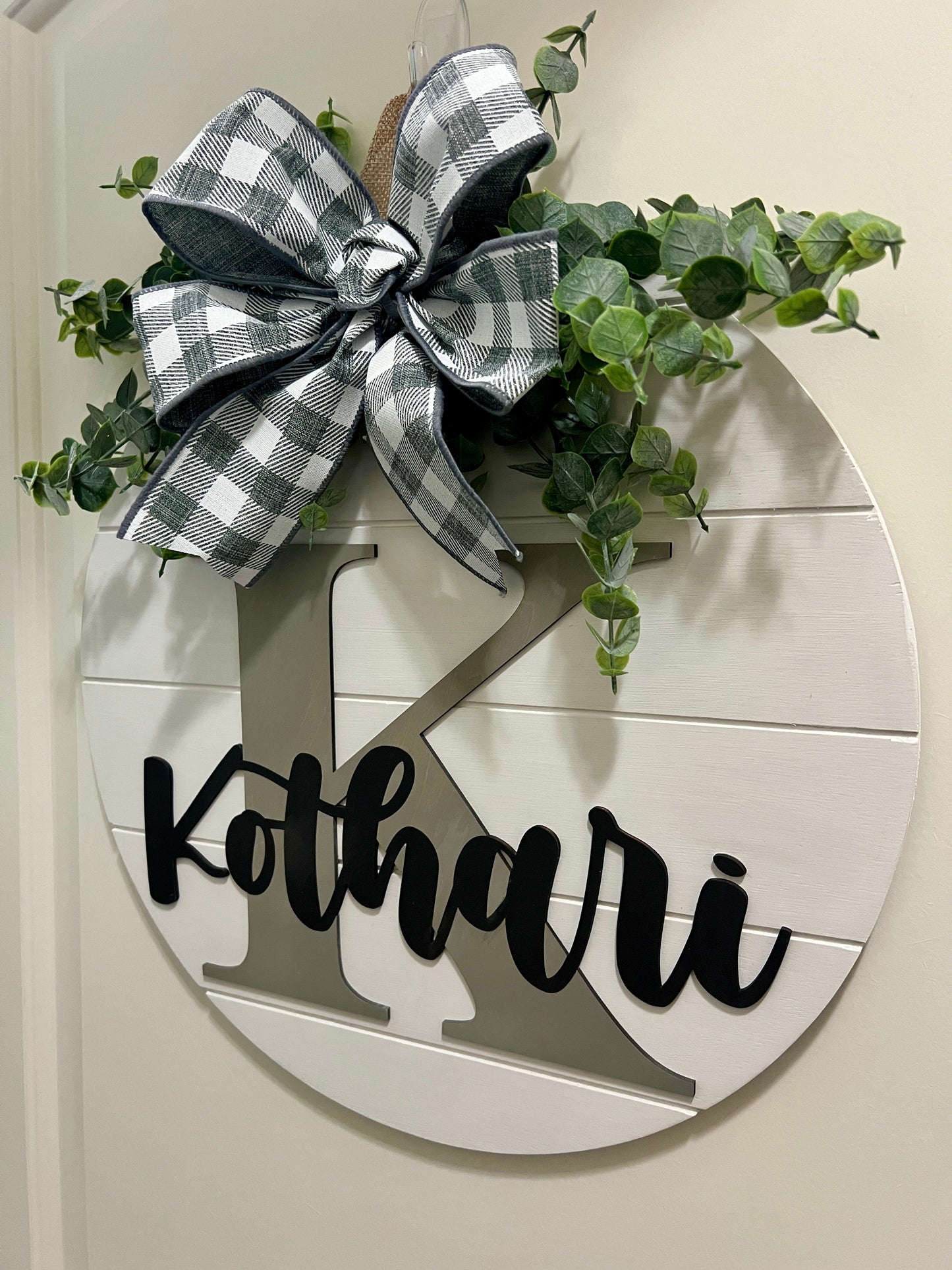 Door Sign - Personalized - Monogram with Name