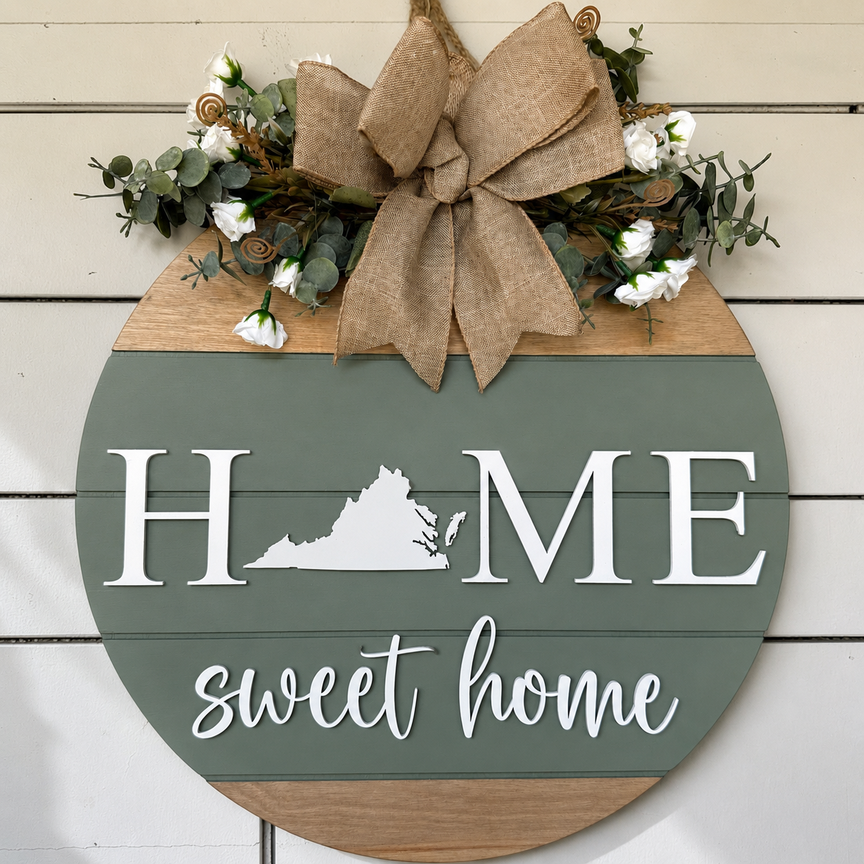 Door Sign - Custom State Home Sweet Home