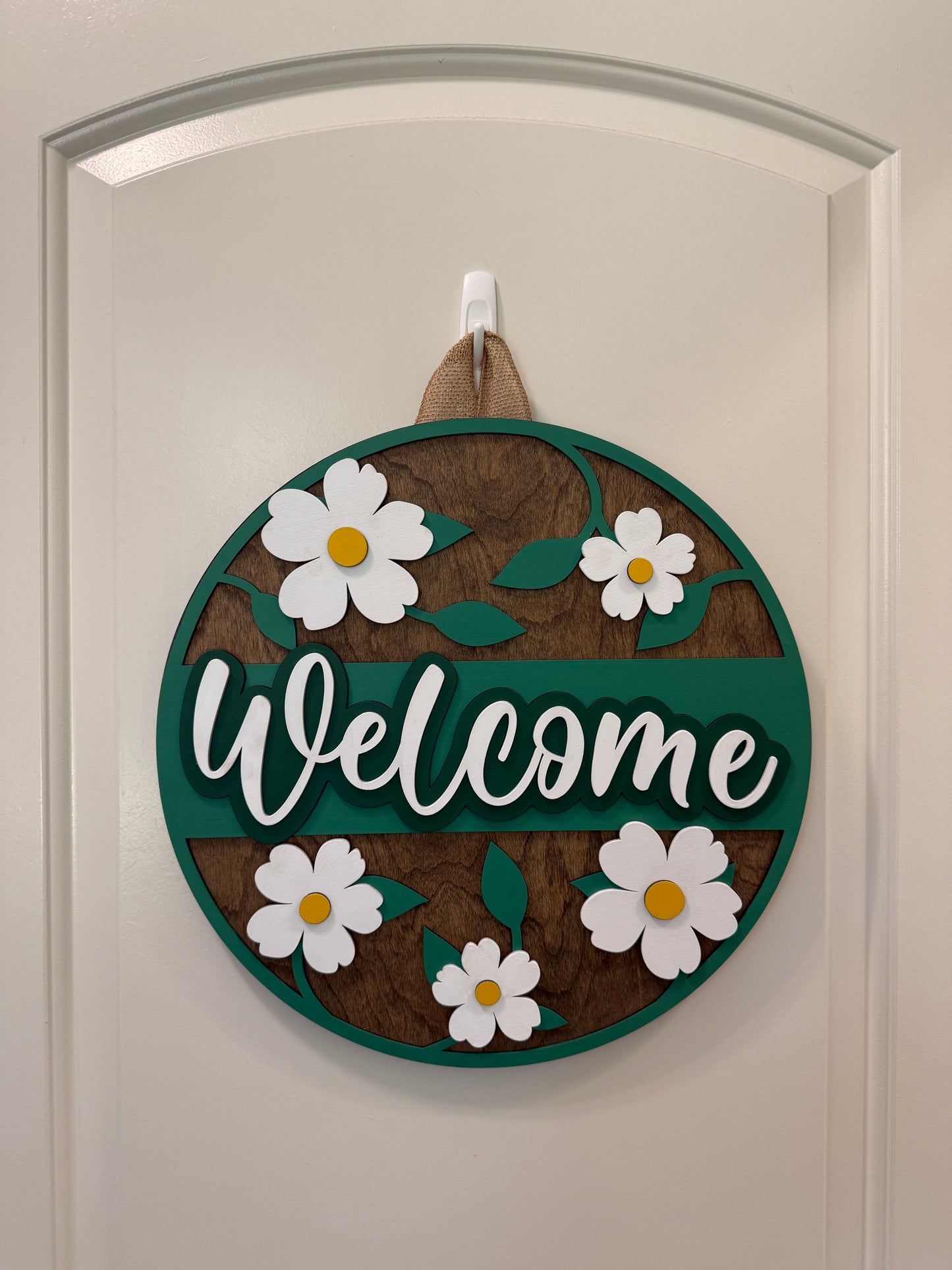 Door Hanger - Welcome Pretty Flower