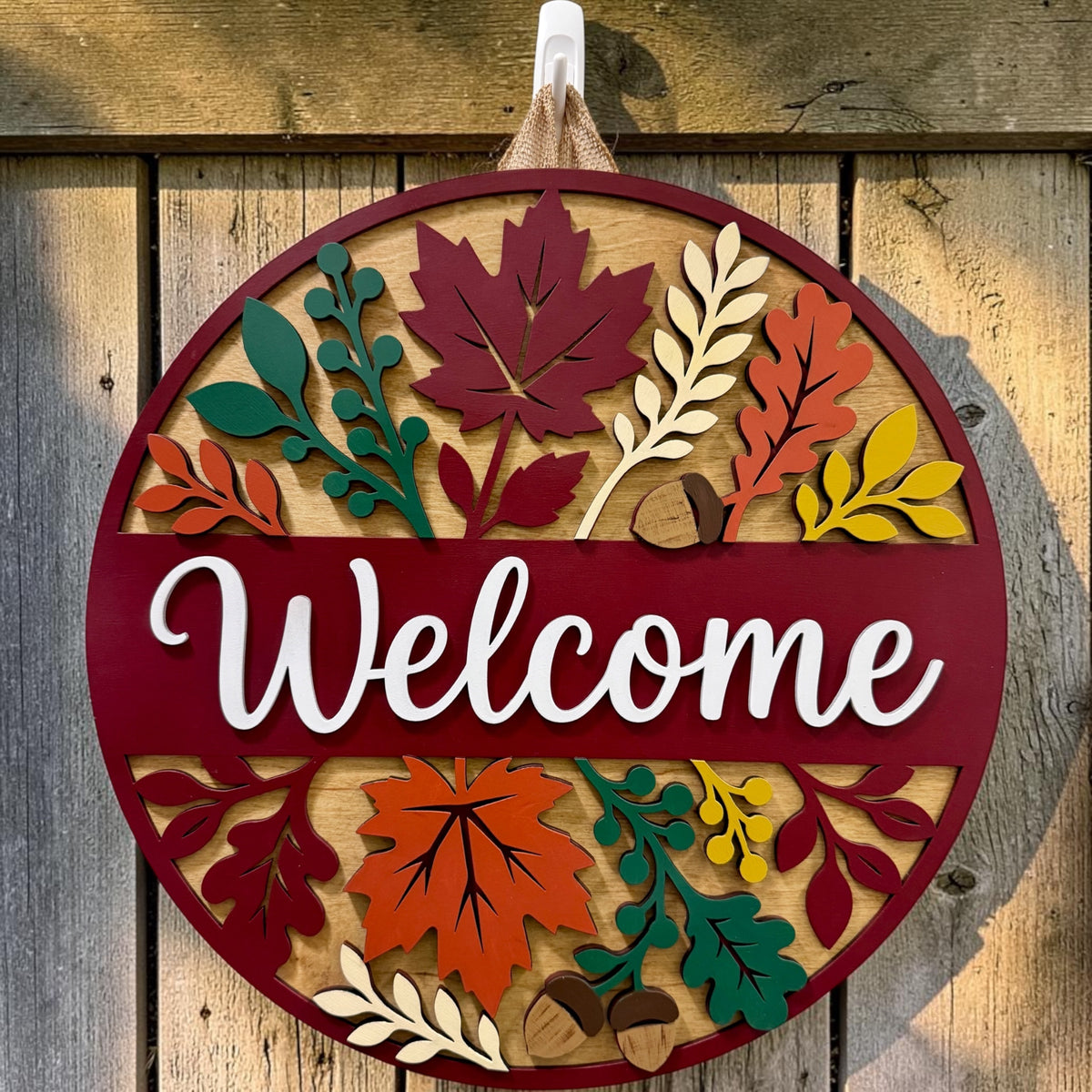 Door Hanger - Autumn Leaves Welcome