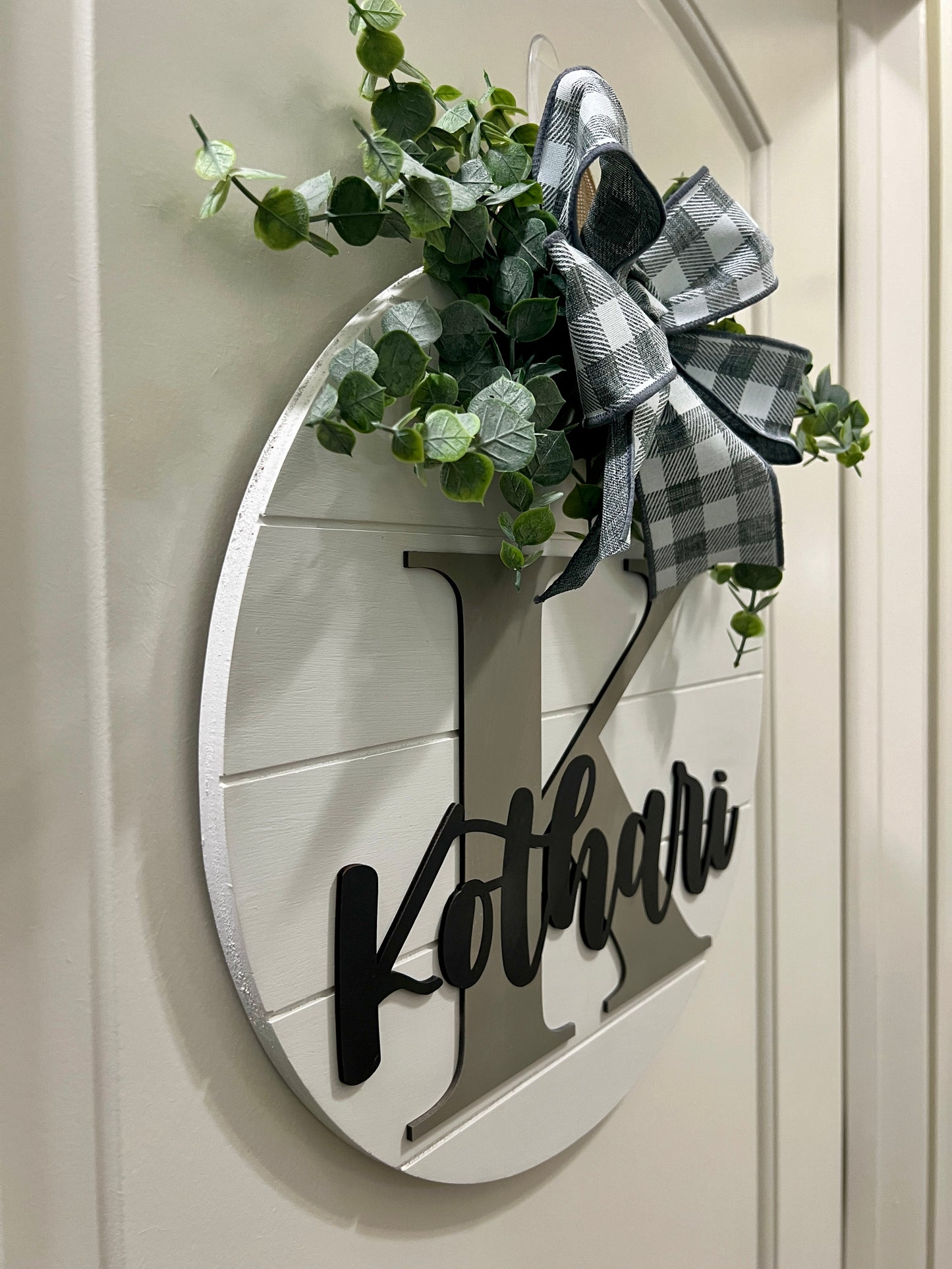 Door Sign - Personalized - Monogram with Name