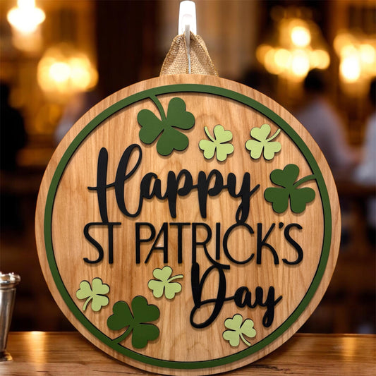 Door Hanger - Happy St. Patricks Day (white)