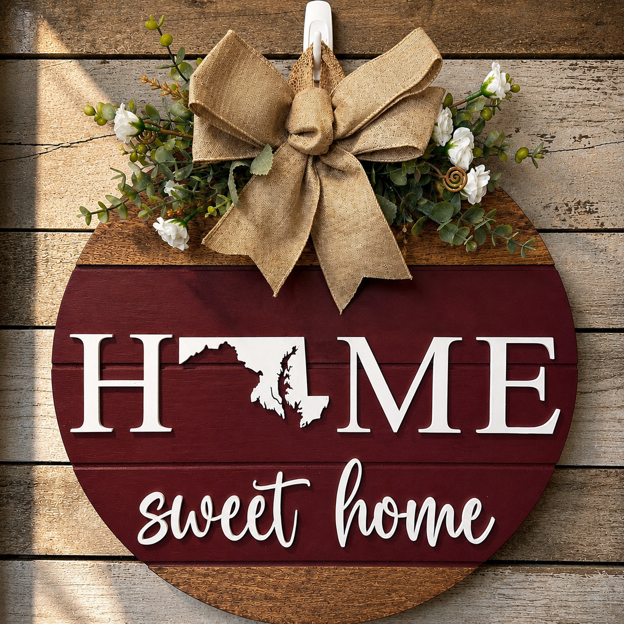 Door Sign - Custom State Home Sweet Home