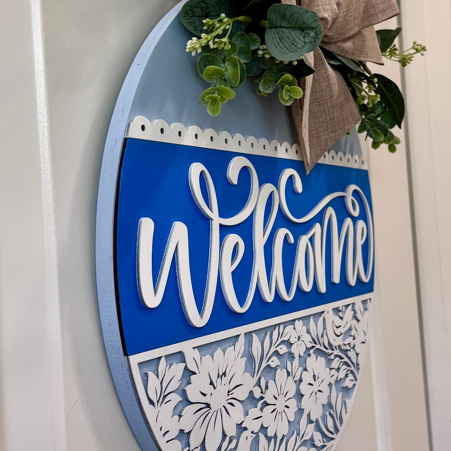 Door Hanger - Bluebird Blossom Welcome