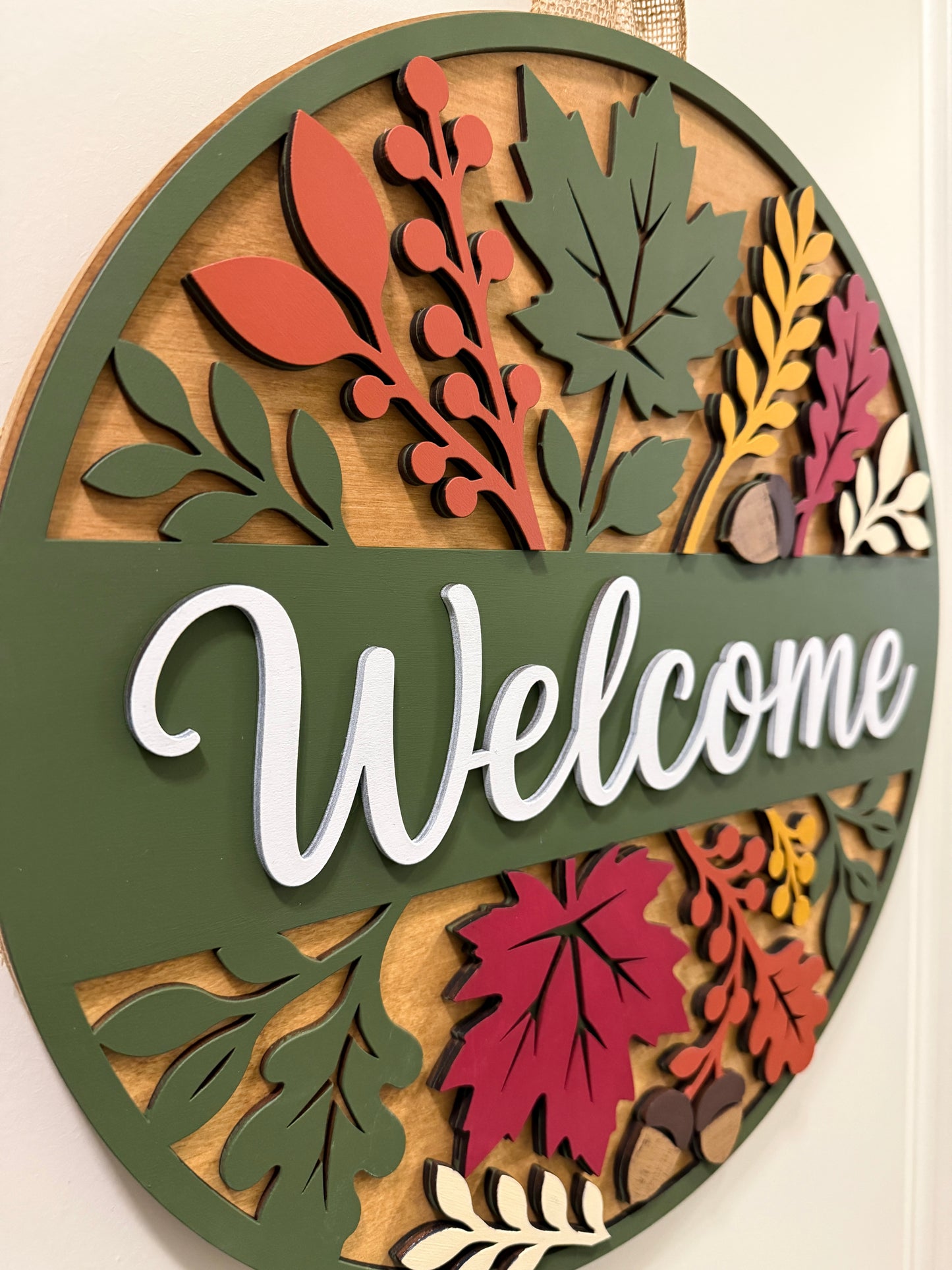 Door Hanger - Autumn Leaves Welcome