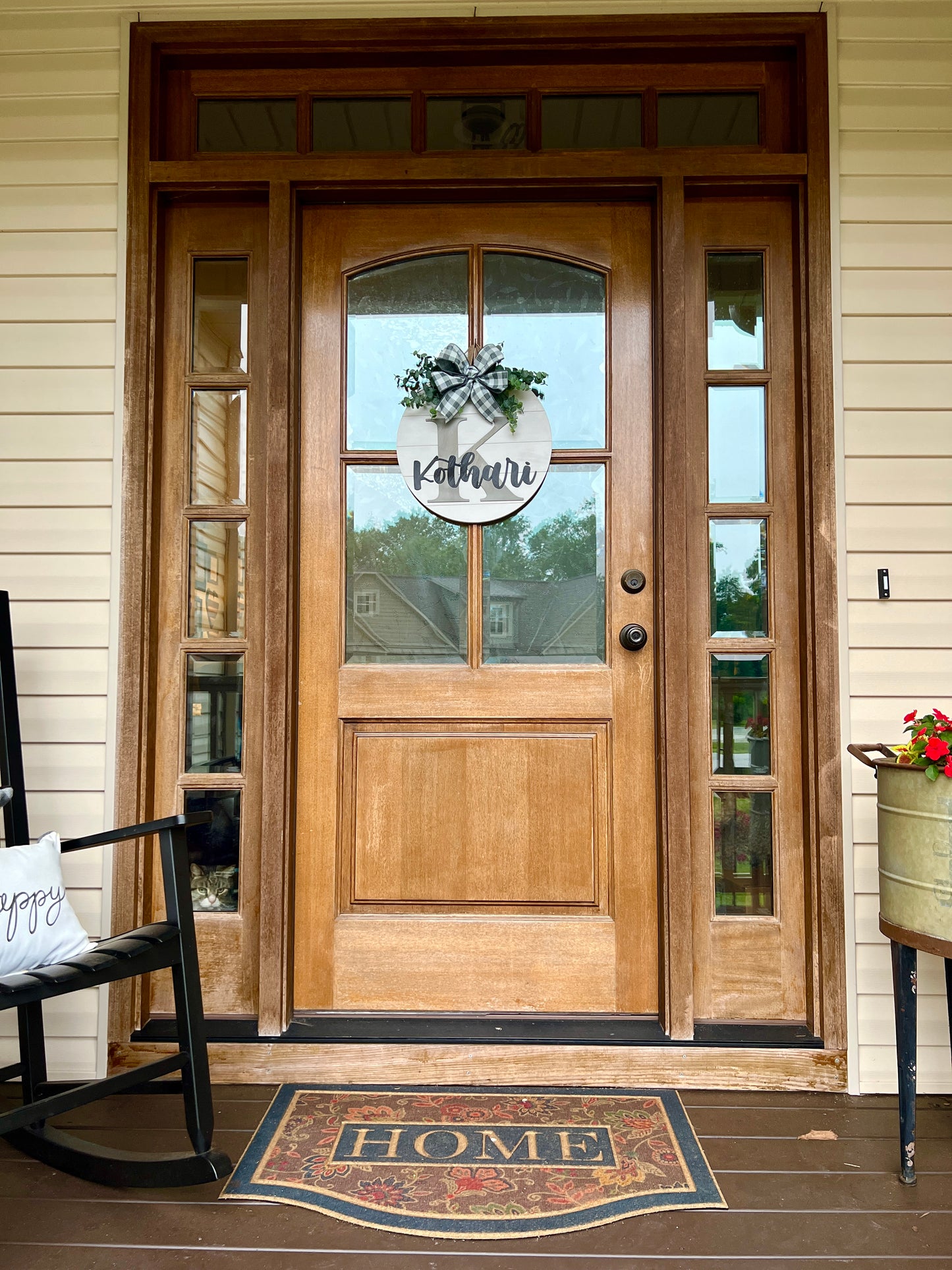 Door Sign - Personalized - Monogram with Name
