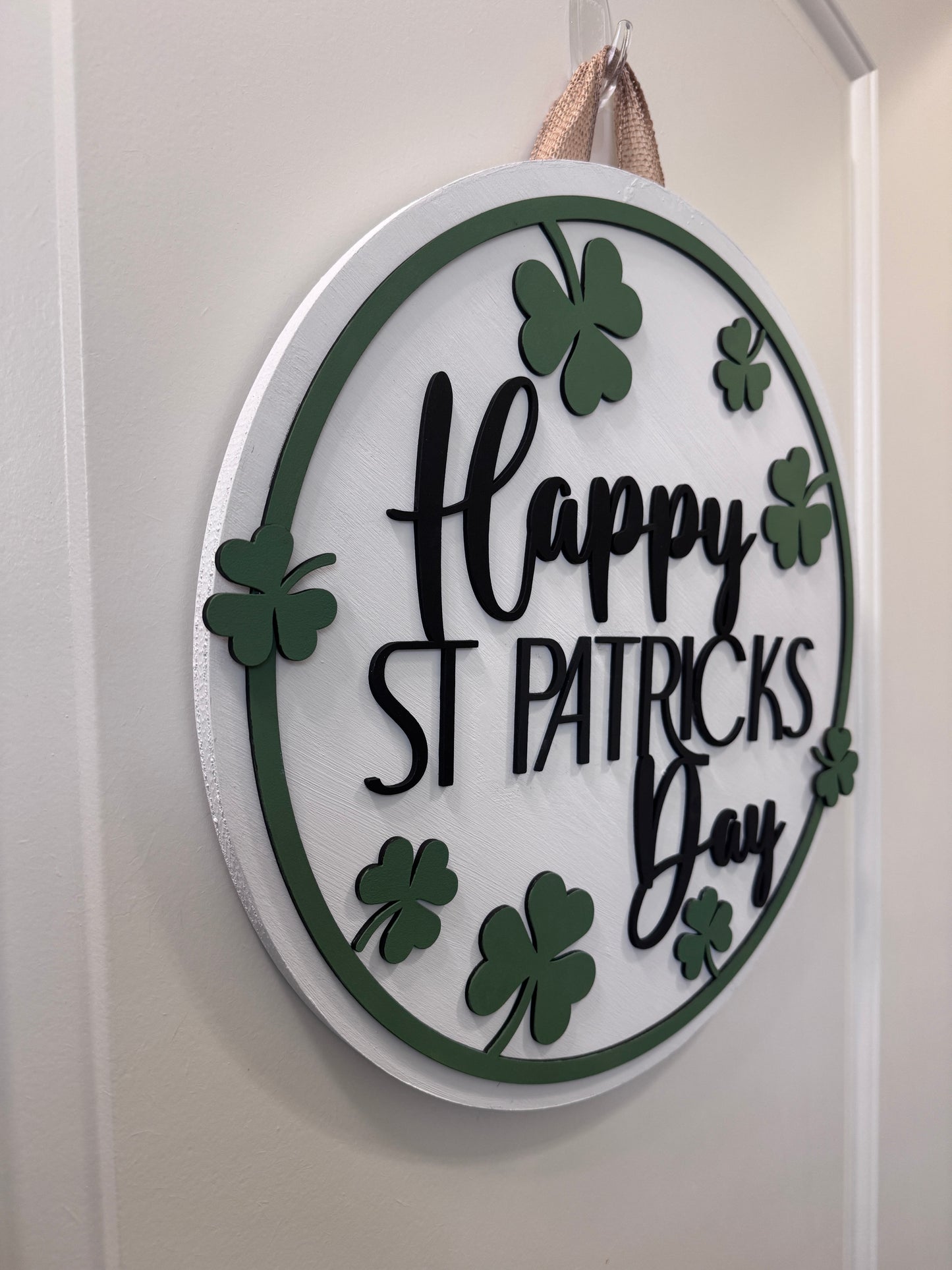 Door Hanger - Happy St. Patricks Day (white)