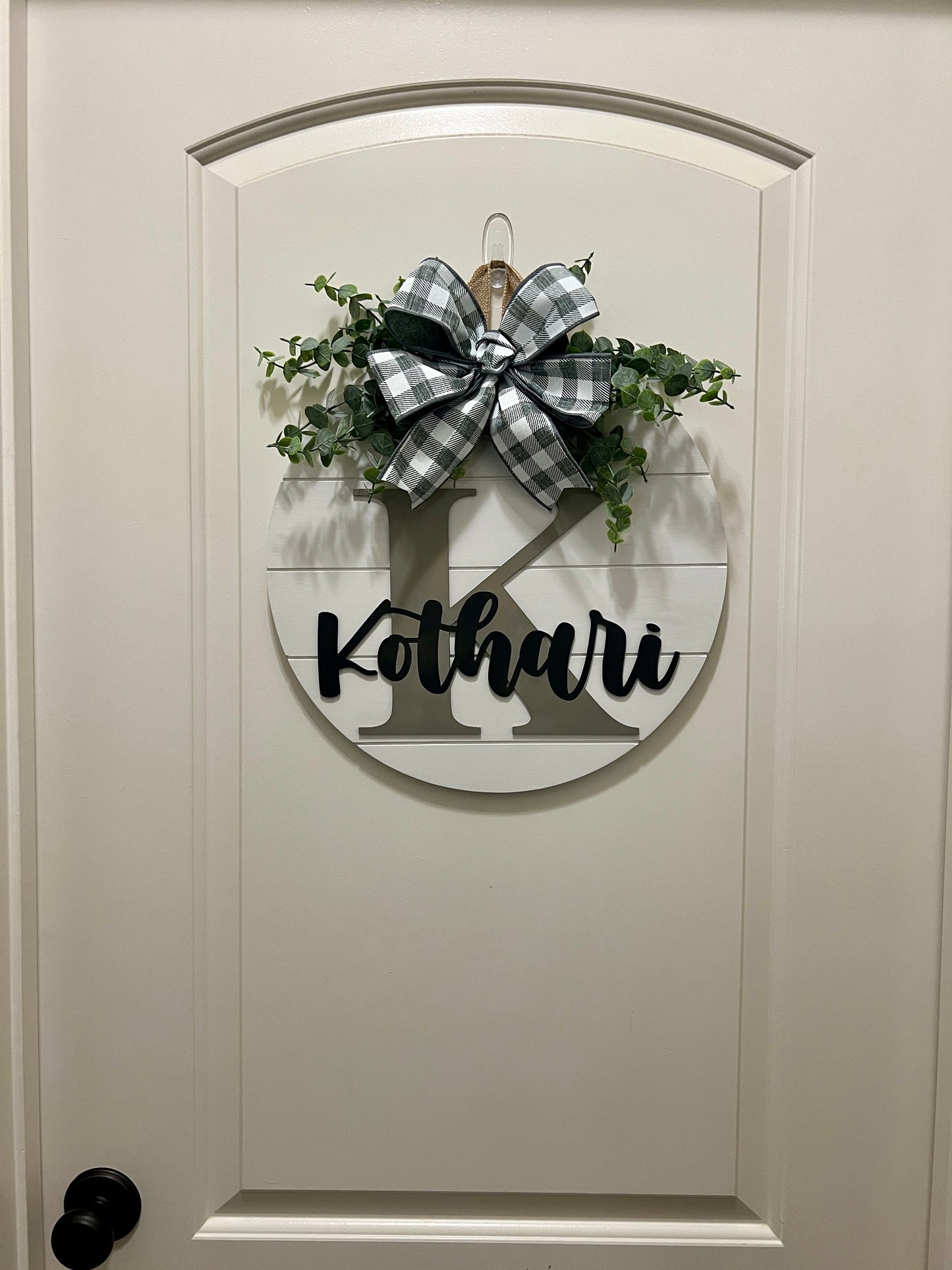 Door Sign - Personalized - Monogram with Name