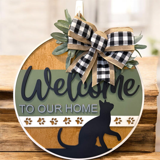 Door Hanger - Welcome to Our Cats Home
