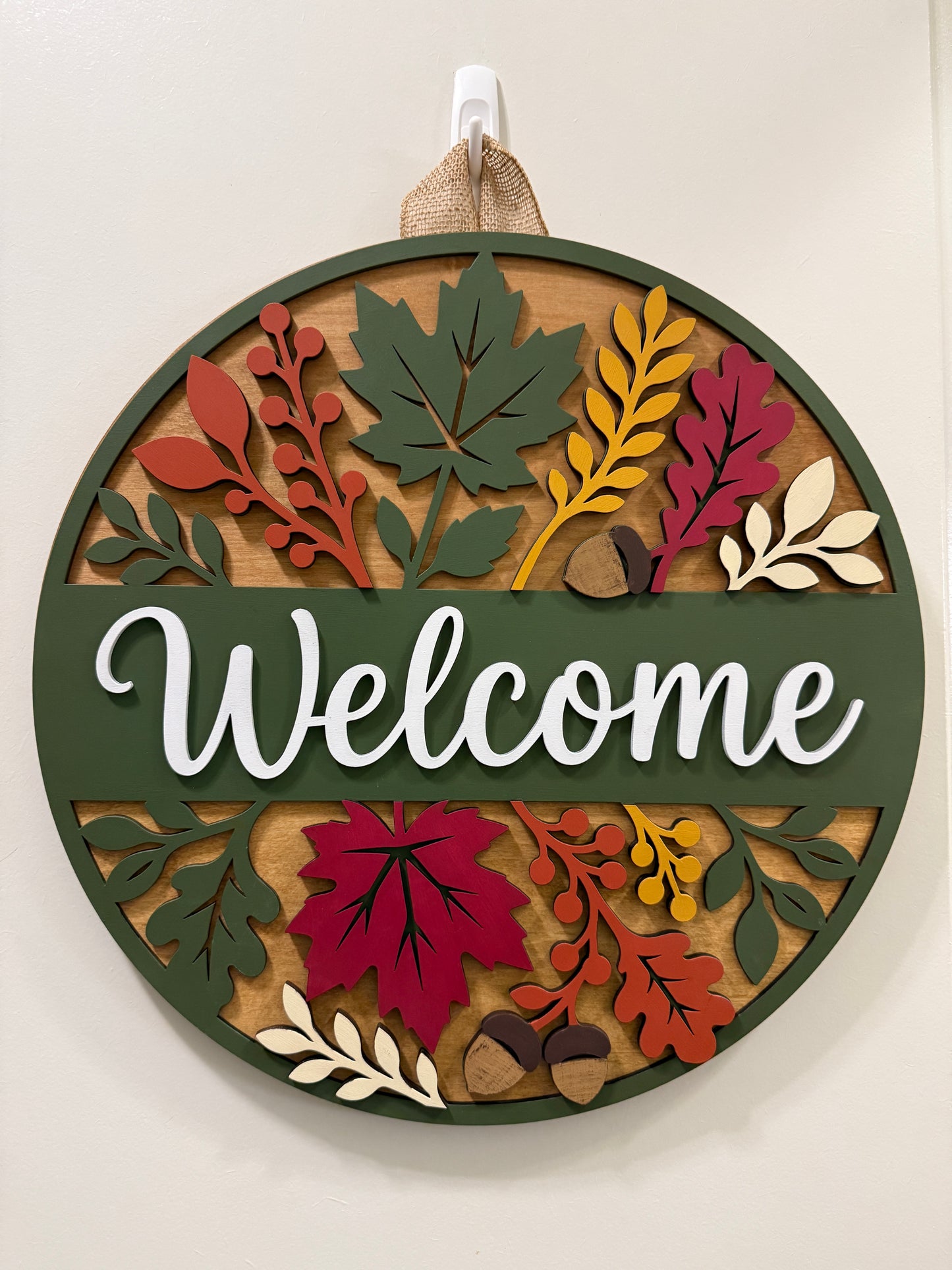 Door Hanger - Autumn Leaves Welcome