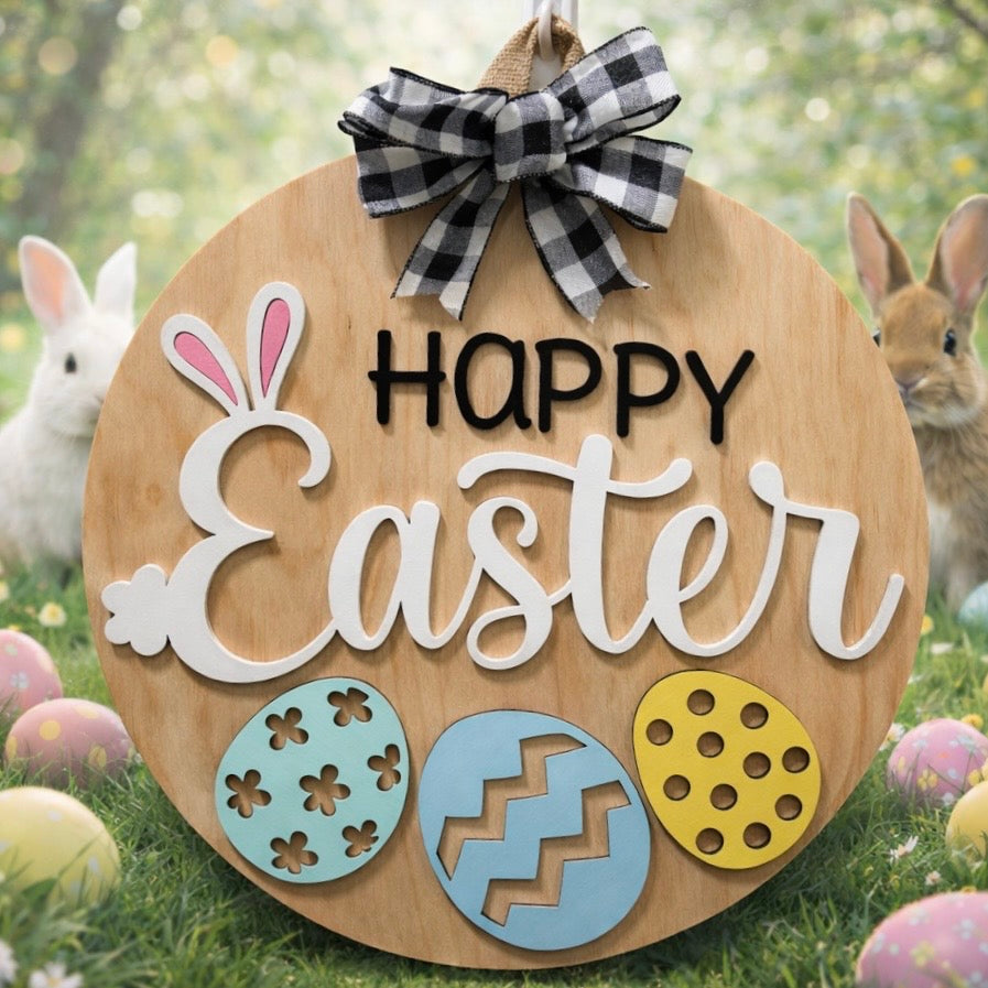 Door Hanger - Happy Easter Eggs