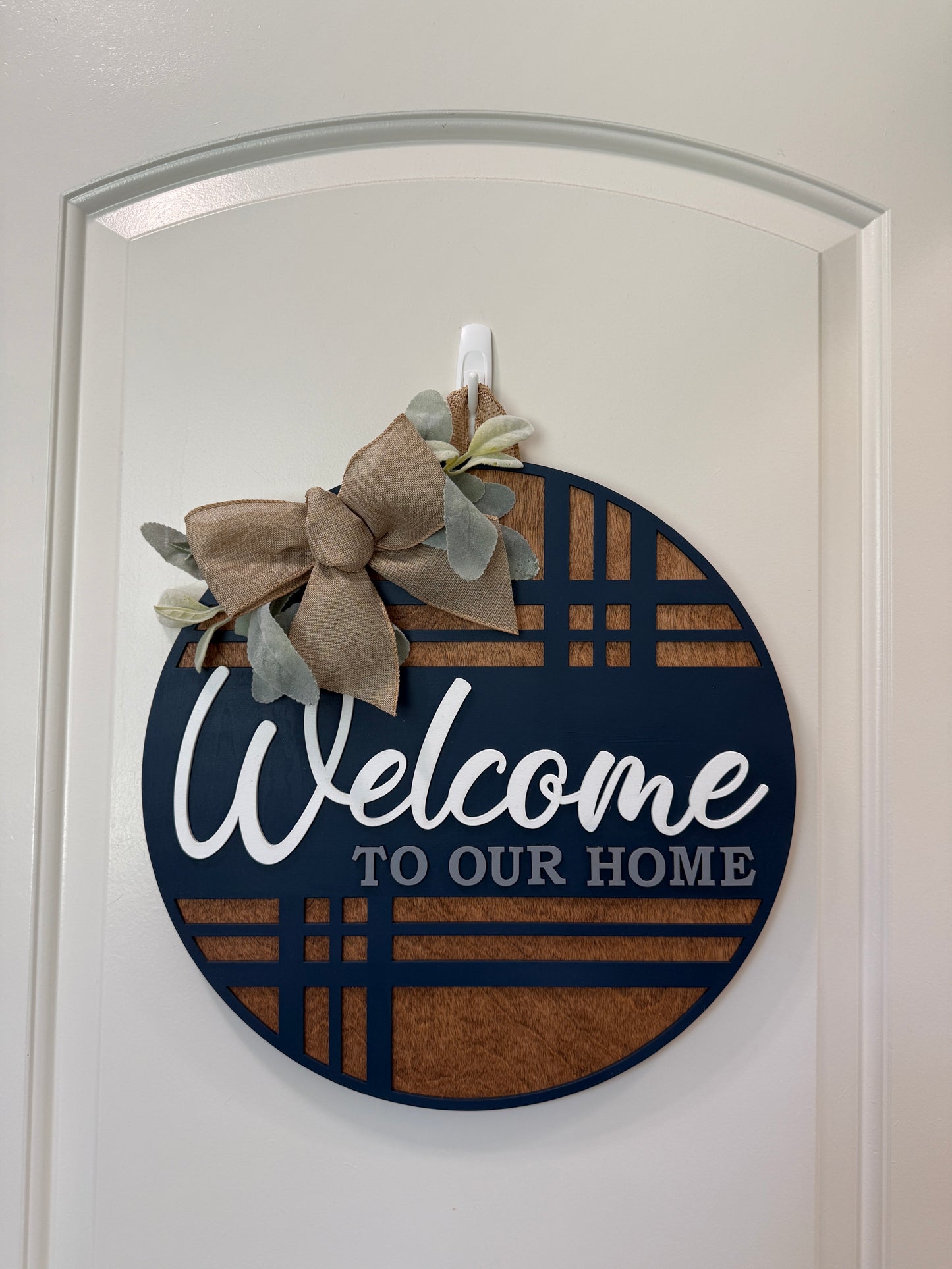 Door Hanger - Modern Plaid Welcome