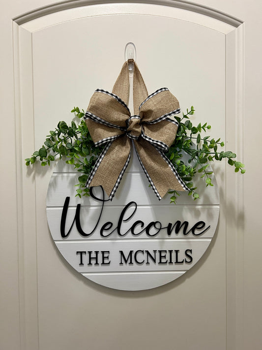 Door Sign - Personalized - Welcome