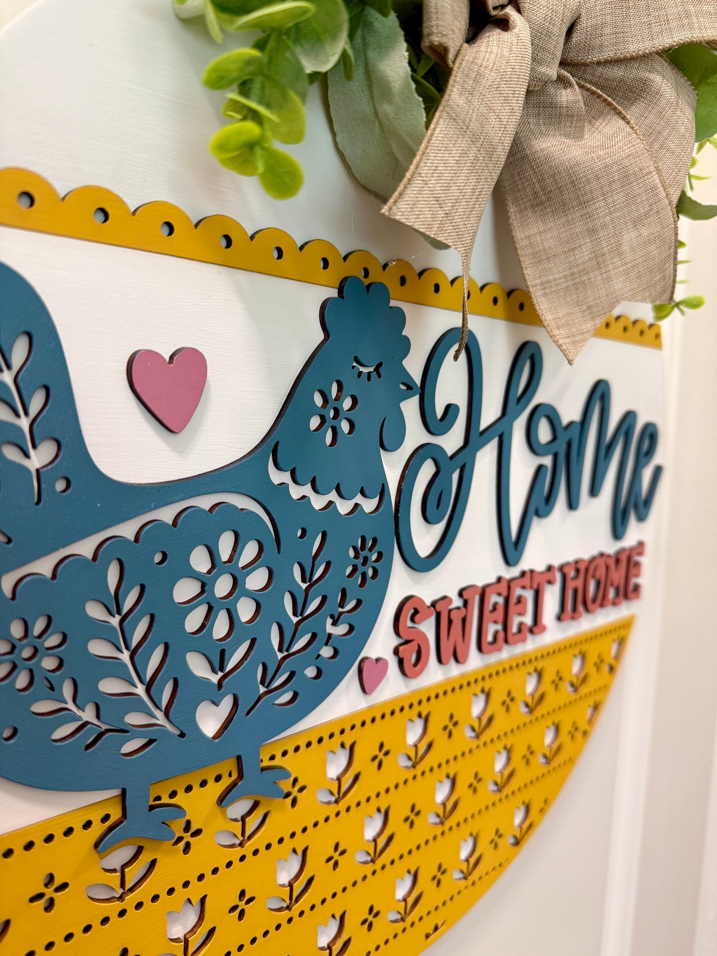 Door Hanger - Folk Art Chicken