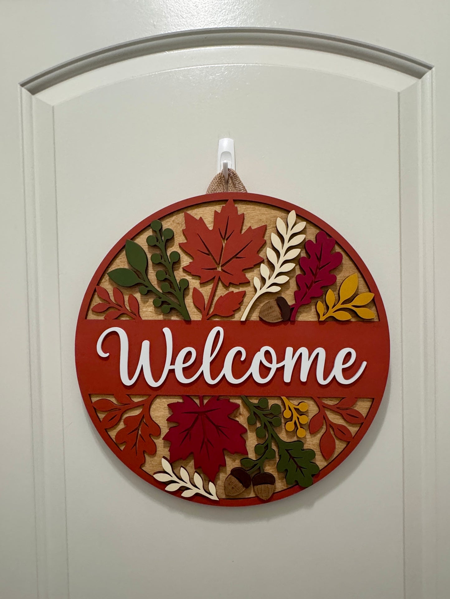 Door Hanger - Autumn Leaves Welcome