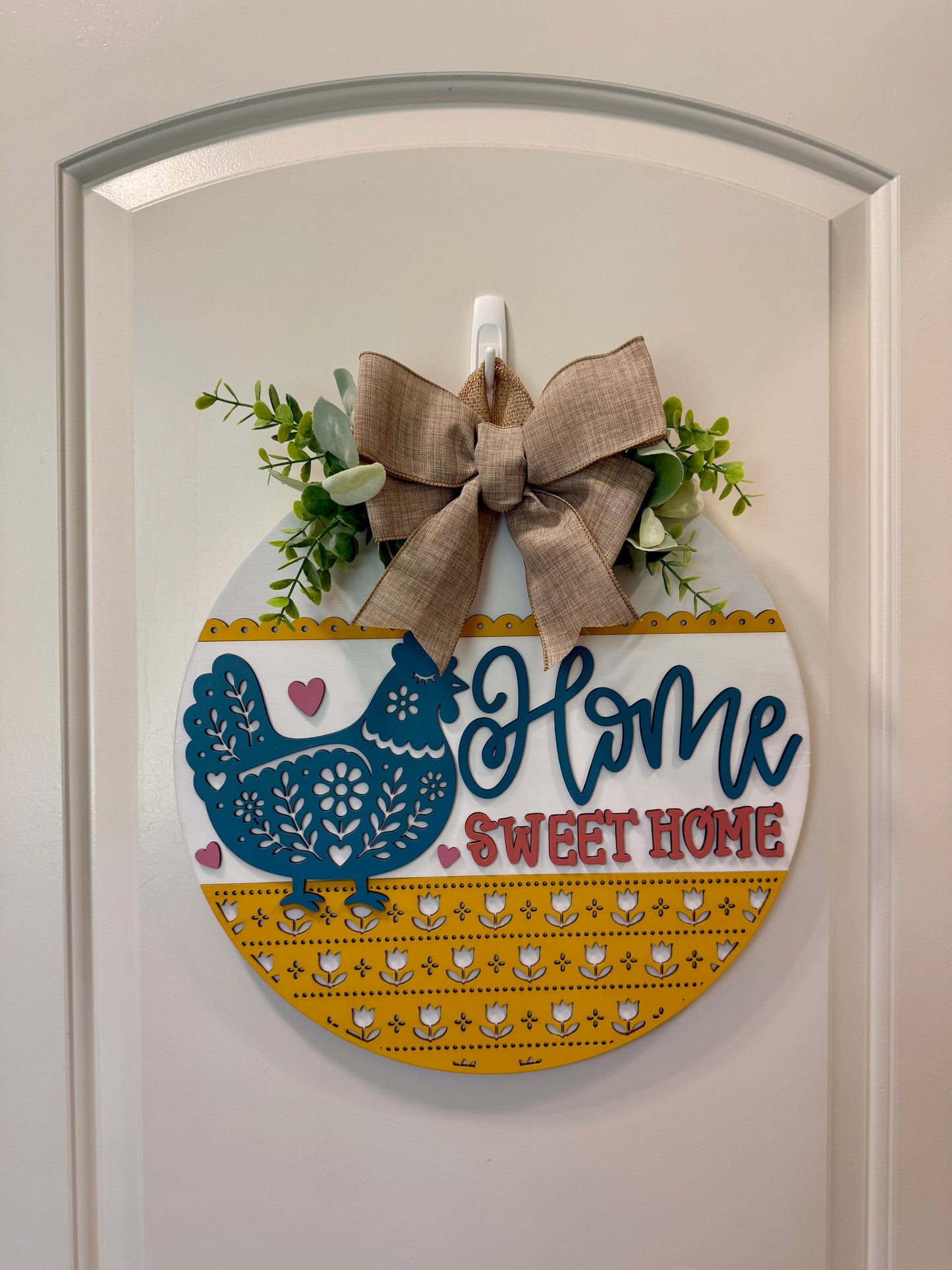 Door Hanger - Folk Art Chicken