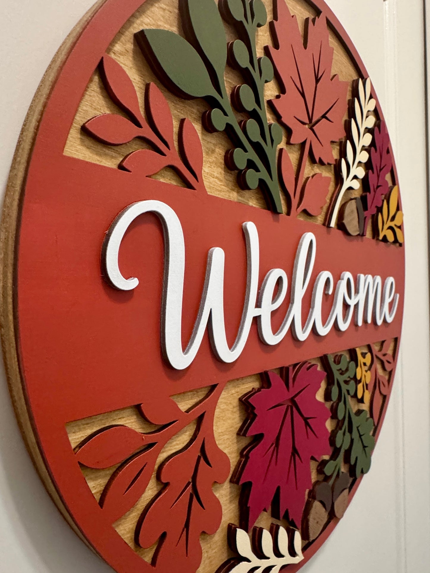Door Hanger - Autumn Leaves Welcome