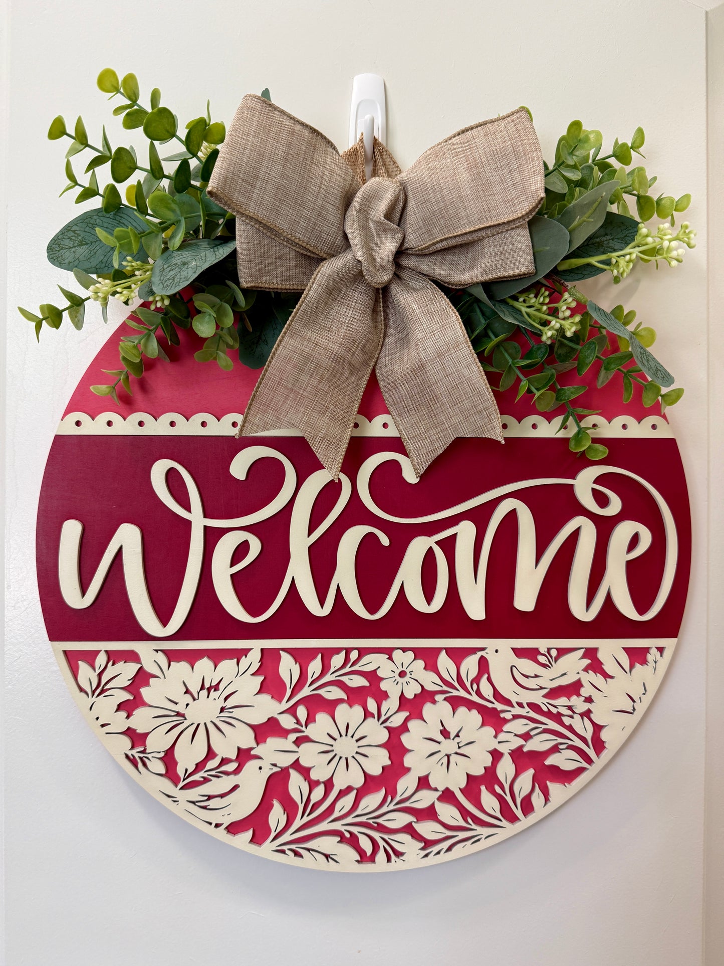 Door Hanger - Bluebird Blossom Welcome