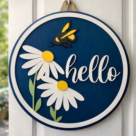 Door Hanger - Hello Sunflower Bee